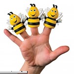 3 Bumble Bee Finger Puppets Vinyl Approx. 2.25 New  B00OYJZKSA